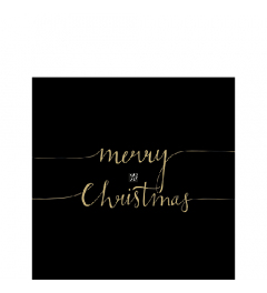 Napkin 25 Christmas note black/gold FSC Mix