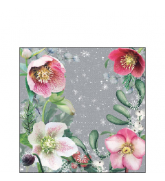 Napkin 25 Helleborus orientalis grey FSC Mix