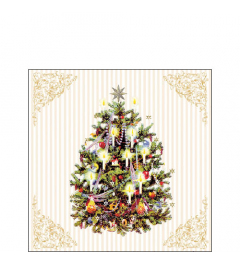 Napkin 25 X-Mas tree cream FSC Mix