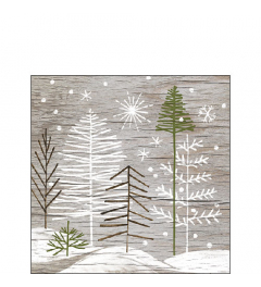 Napkin 25 Trees on wood FSC Mix