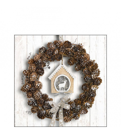 Napkin 25 Pine cone wreath FSC Mix