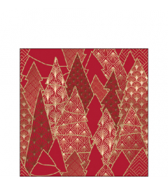 Napkin 25 Luxury trees red FSC Mix