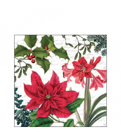 Napkin 25 Christmas plants white FSC Mix