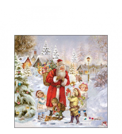 Napkin 25 Santa bringing presents FSC Mix