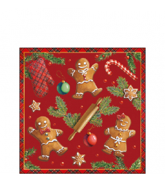 Napkin 25 Gingerbread cookies red FSC Mix
