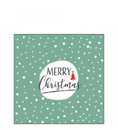 Napkin 25 Christmas snowflakes green FSC Mix