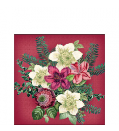 Napkin 25 Azalea and helleborus red FSC Mix