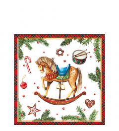 Napkin 25 Classic rocking horse white FSC Mix