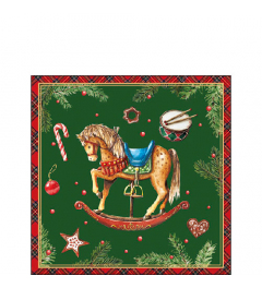 Napkin 25 Classic rocking horse green FSC Mix
