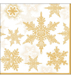 Napkin 33 Snow crystals white/gold FSC Mix