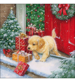 Napkin 33 X-Mas puppy FSC Mix