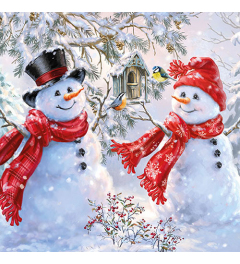 Napkin 33 Snowmen and birds FSC Mix