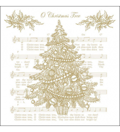 Napkin 33 O Christmas tree gold FSC Mix
