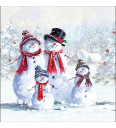 Napkin 33 Snowman with hat FSC Mix