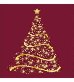 Napkin 33 Shining tree bordeaux FSC Mix