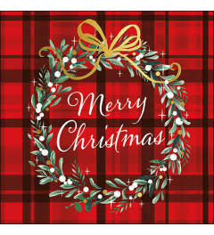 Napkin 33 Christmas plaid red FSC Mix