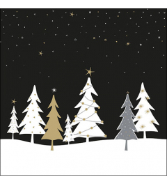 Napkin 33 Midnight trees black FSC Mix