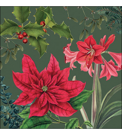 Napkin 33 Christmas plants green FSC Mix