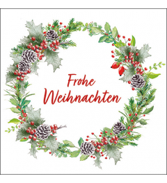 Napkin 33 Weihnachtskranz weiß FSC Mix