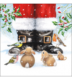 Napkin 33 Looking up to santa FSC Mix