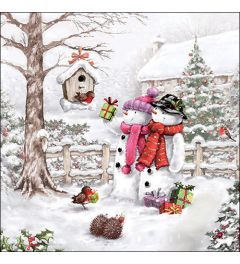 Napkin 33 Snowmen bringing gifts FSC Mix