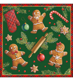 Napkin 33 Gingerbread cookies green FSC Mix