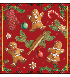 Napkin 33 Gingerbread cookies red FSC Mix