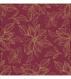 Napkin 33 Poinsettia outline bordeaux FSC Mix