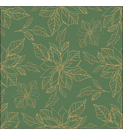 Napkin 33 Poinsettia outline green FSC Mix
