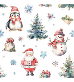Napkin 33 Christmas trio white FSC Mix