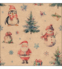 Napkin 33 Recycled Christmas trio nature FSC Mix