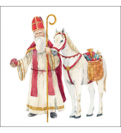 Napkin 33 St. Nicholas and horse FSC Mix