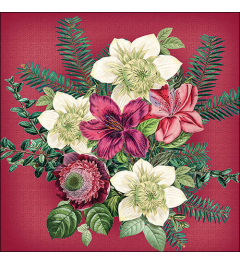 Napkin 33 Azalea and helleborus red FSC Mix