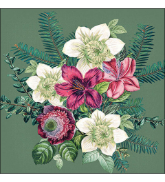 Napkin 33 Azalea and helleborus green FSC Mix