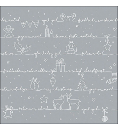 Napkin 33 Written Christmas wishes silver FSC Mix
