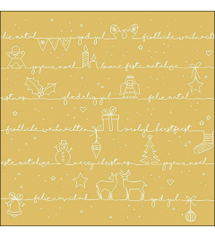 Napkin 33 Written Christmas wishes gold FSC Mix