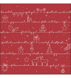 Napkin 33 Written Christmas wishes red FSC Mix