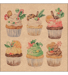 Napkin 33 Recycled Sweet Christmas nature FSC Mix