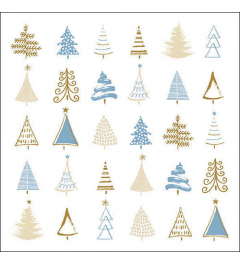 Napkin 33 Christmas tree doodles blue FSC Mix