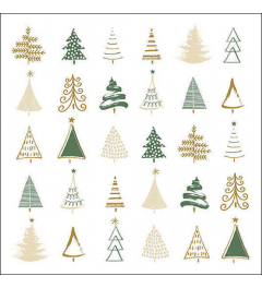 Napkin 33 Christmas tree doodles green FSC Mix