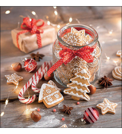 Napkin 33 Christmas cookies jar FSC Mix