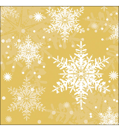 Napkin 33 Snowflakes gold FSC Mix