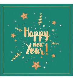 Napkin 33 New Year glitter green FSC Mix