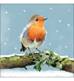 Napkin 33 Robin on branch FSC Mix