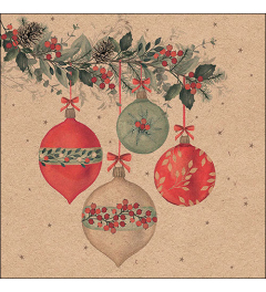 Napkin 33 Recycled Berry baubles nature FSC Mix