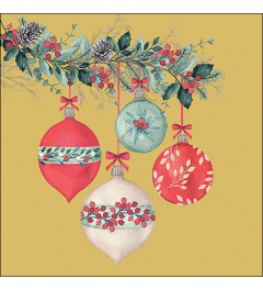 Napkin 33 Berry baubles gold FSC Mix