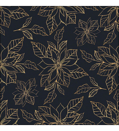 Napkin 33 Poinsettia outline black FSC Mix