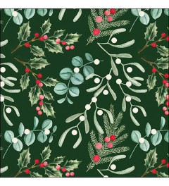Napkin 33 Foliage scatter green FSC Mix