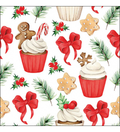 Napkin 33 Christmas sweets red FSC Mix