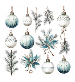 Napkin 33 Hanging decorations silver FSC Mix